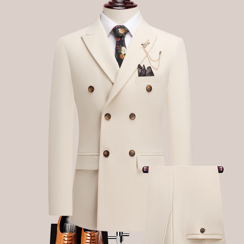 Men'S Formal Dinner Wear - Men Suit Set Luxury Deep White