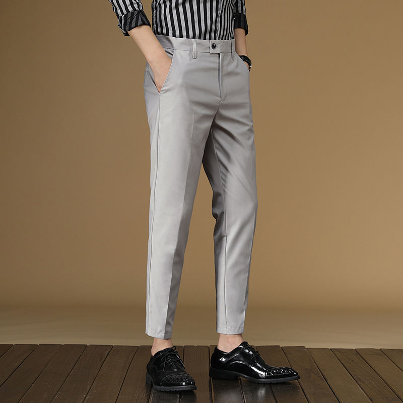 Khaki Formal Wear Men - Summer Suit Pants Men Red Black
