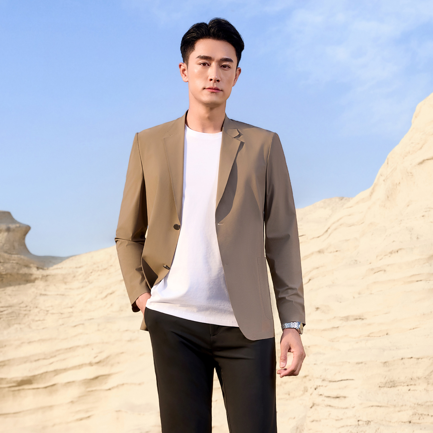 Khaki Formal Wear Men - Men's Casual Khaki Suit Jacket Summer