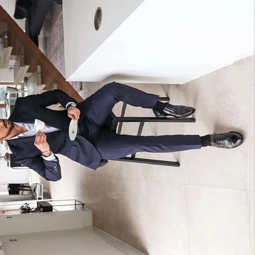 Men'S Formal Dinner Wear - Navy Blue 2-Piece Men's Tuxedo Suits