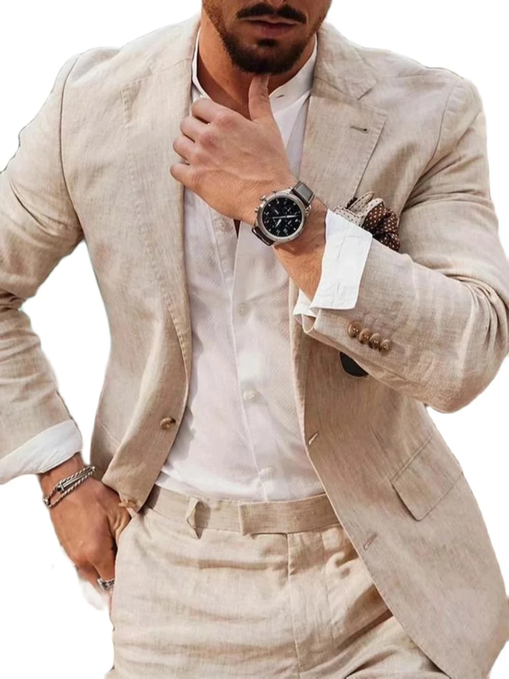 Summer Beach Business Linen Me - Men Formal Wear Jacket 评论和价格