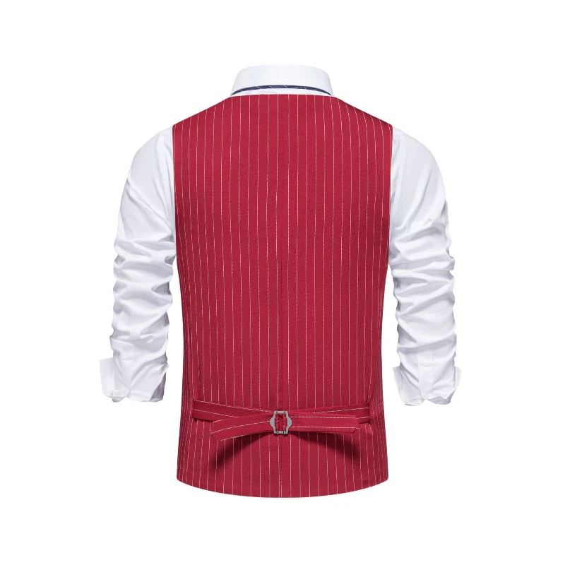 2026 New Red Striped Suit Vest - Khaki Formal Wear Men 评论和价格