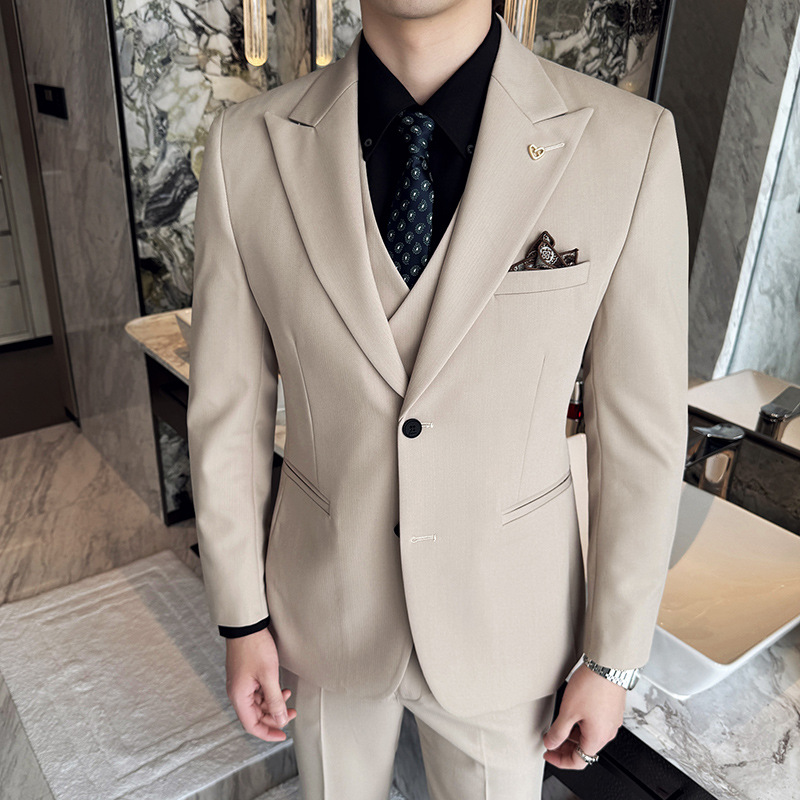 White Mens Suits 3 Pieces Slim - Men'S Formal Dinner Wear 评论和价格