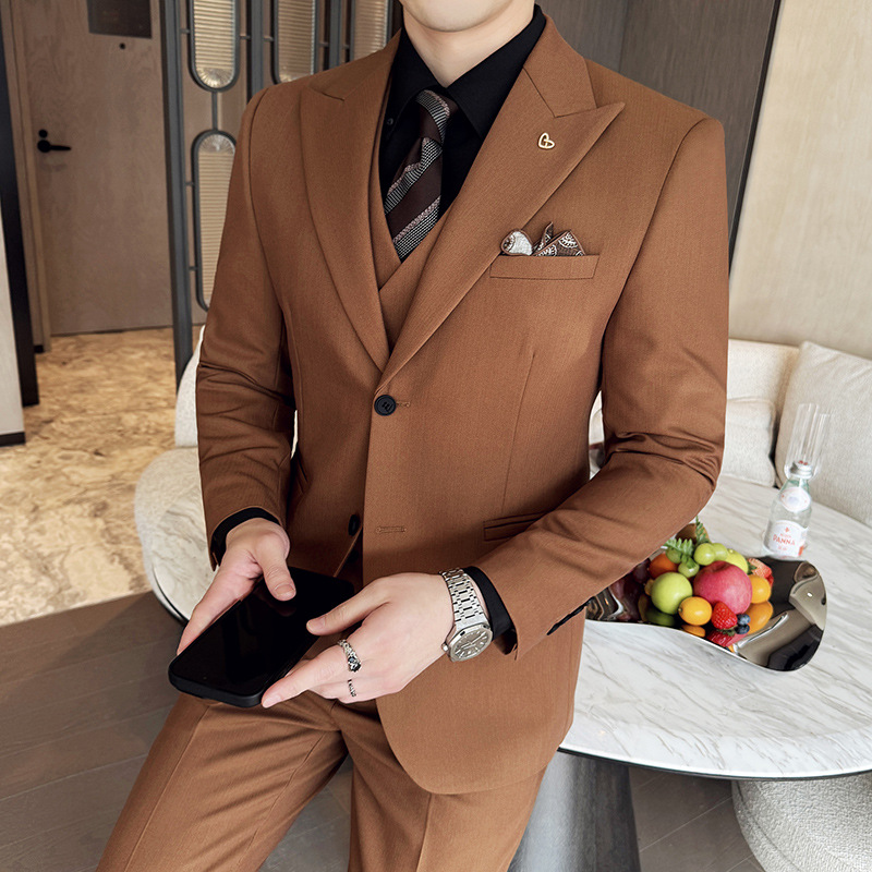 White Mens Suits 3 Pieces Slim - Men'S Formal Dinner Wear 评论和价格