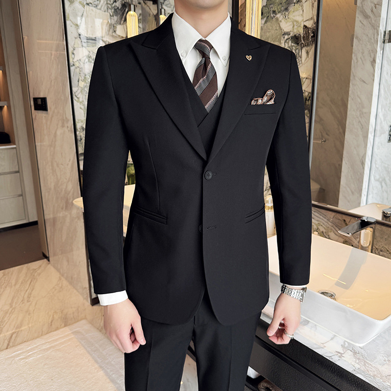 White Mens Suits 3 Pieces Slim - Men'S Formal Dinner Wear 评论和价格