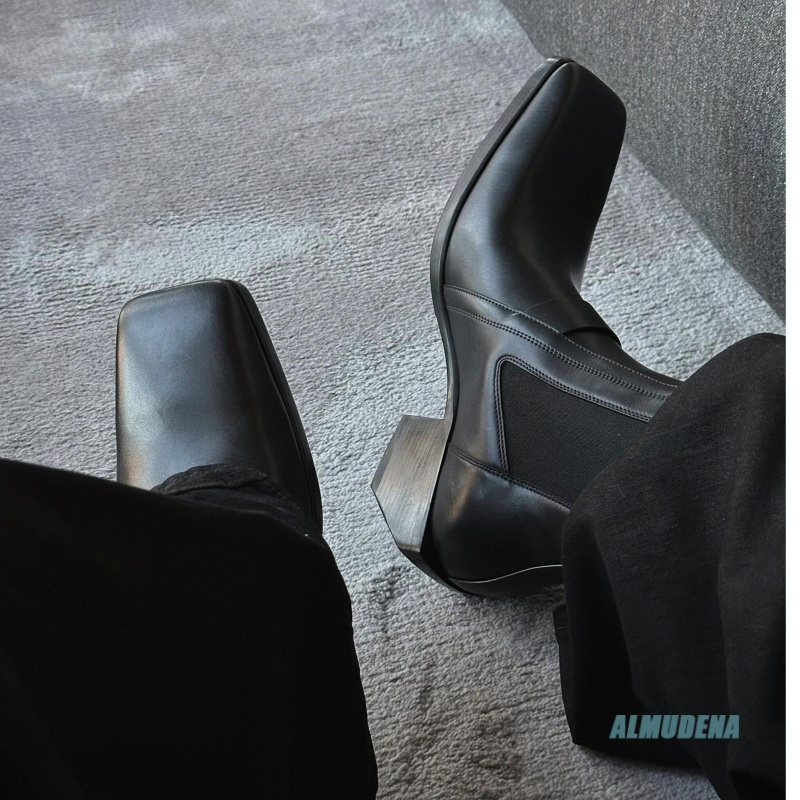 Square Toe Men's Black Leather - Men'S Formal Style 评论和价格