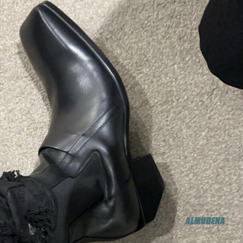 Square Toe Men's Black Leather - Men'S Formal Style 评论和价格