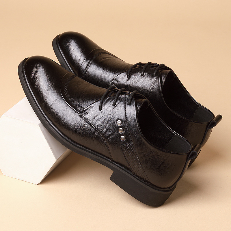 Leather Oxford Shoes With Meta - Men'S Formal Party Wear Shoes 评论和价格