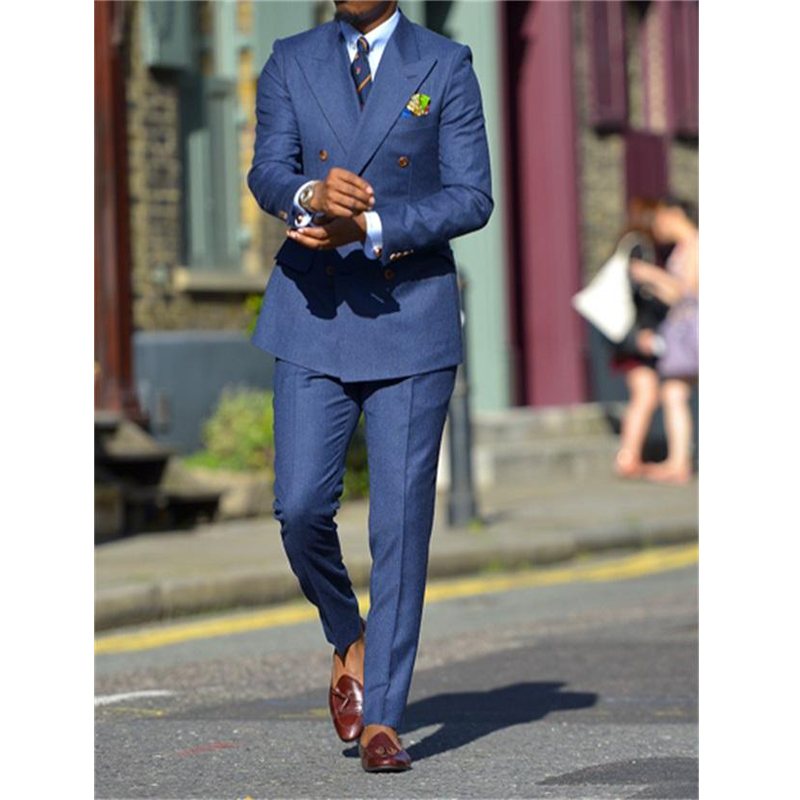 Dark Blue Formal Mens Suits Tw - Men Formal Wear Jacket 评论和价格
