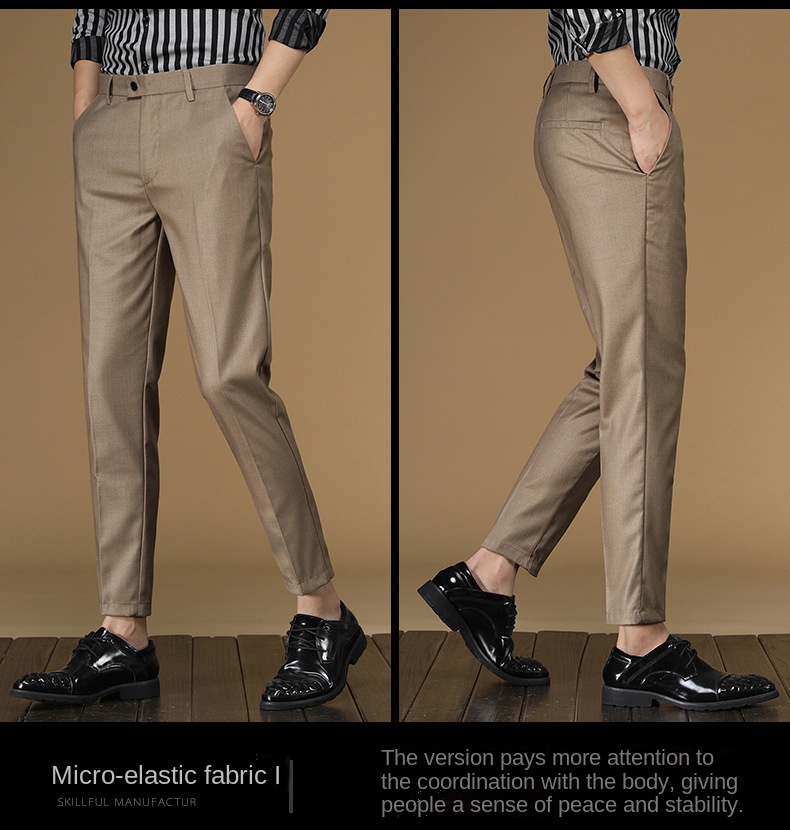 Summer Suit Pants Men Red Blac - Khaki Formal Wear Men 评论和价格