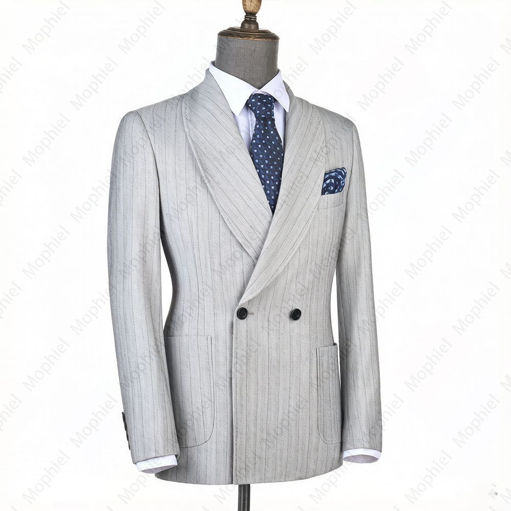 Mophiel Light Grey Men Suits S - Men Formal Wear Jacket 评论和价格
