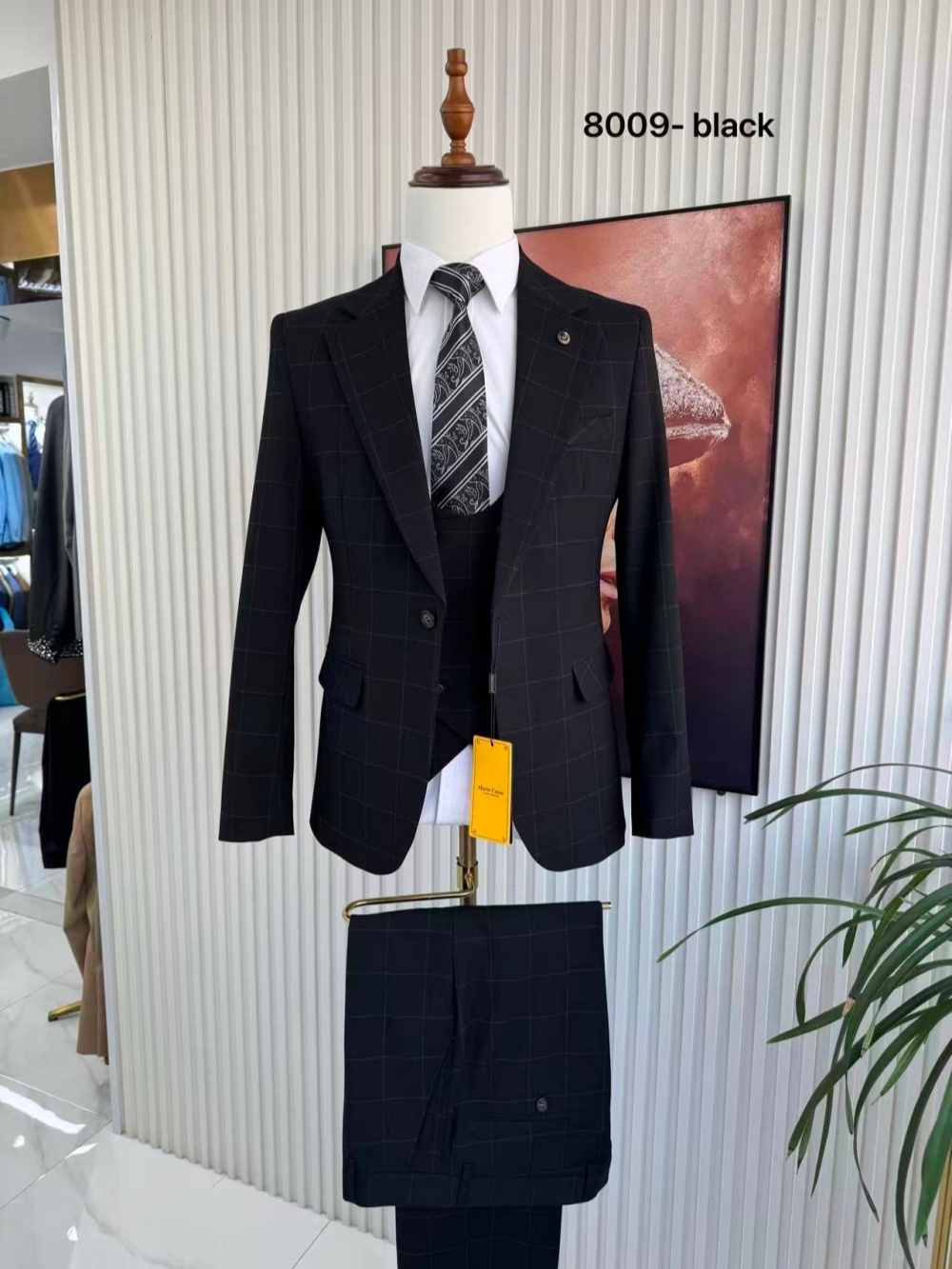 Men's Plaid Tuxedo 3 Pieces Ja - Men Formal Wear Jacket 评论和价格