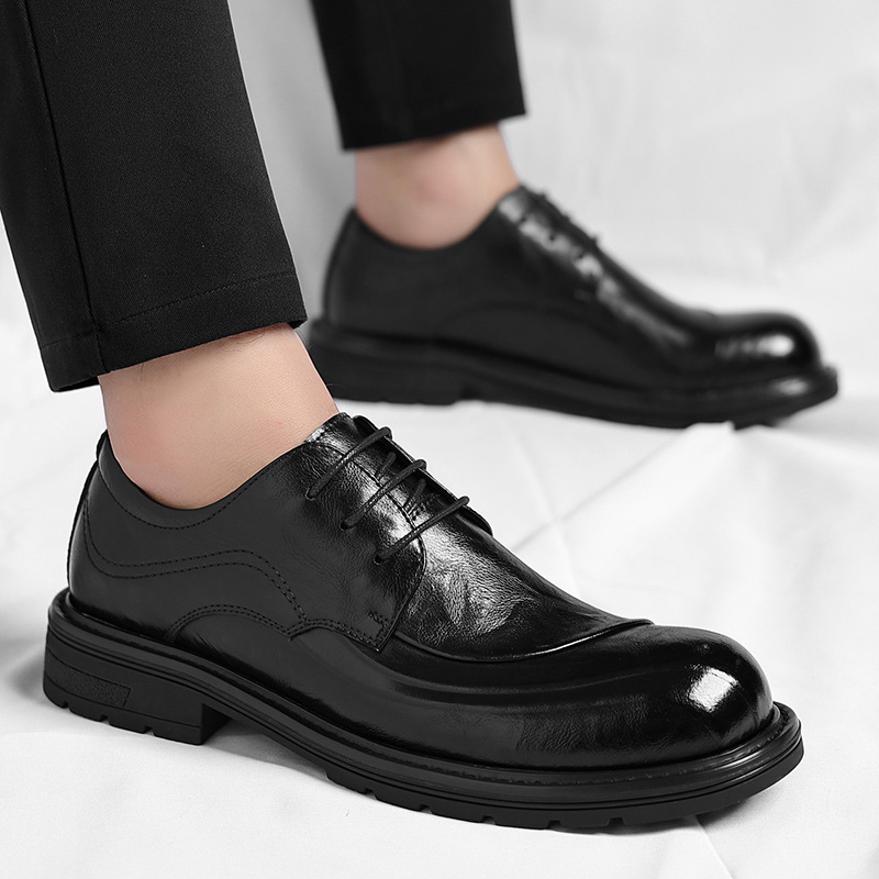 Brown Burnished Genuine Leathe - Men'S Formal Party Wear Shoes 评论和价格