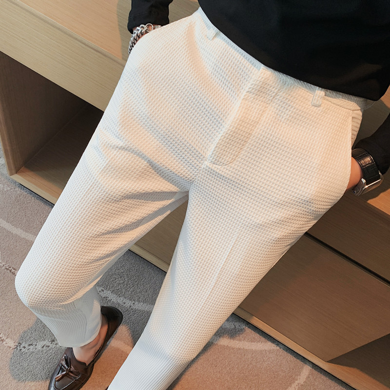 2024 Autumn New Waffle Stretch - Men Formal Wear Set 评论和价格