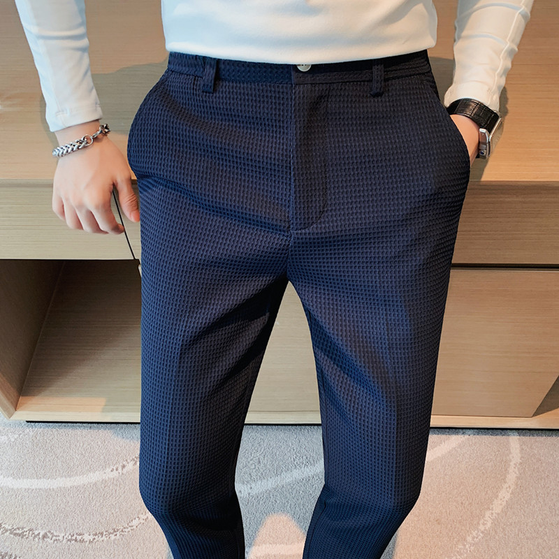 2024 Autumn New Waffle Stretch - Men Formal Wear Set 评论和价格