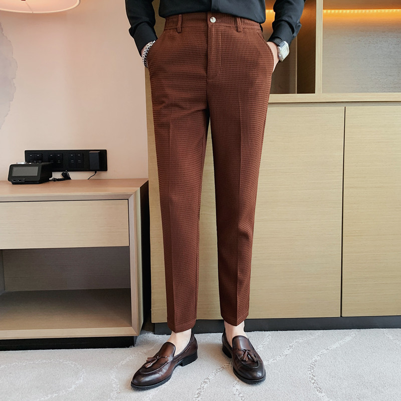 2024 Autumn New Waffle Stretch - Men Formal Wear Set 评论和价格