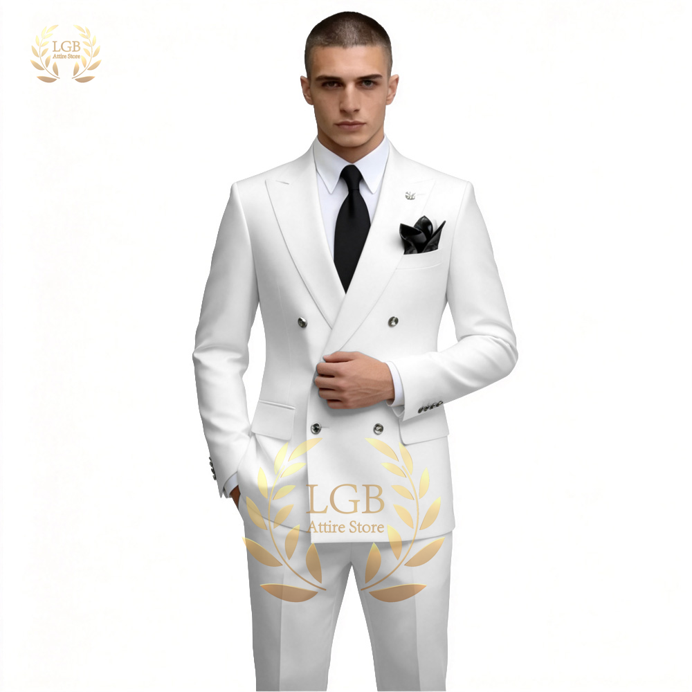 Men's White Double Breasted Su - Men'S Formal Dinner Wear 评论和价格