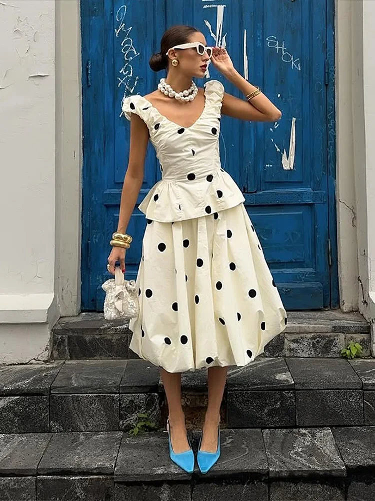 Elegant Polk Dot Women's Vest  - Men Formal Wear Set 评论和价格
