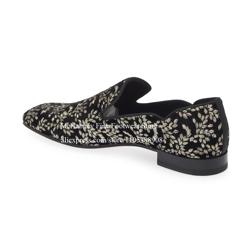 Black Silk Velvet Slip On Loaf - Men'S Formal Party Wear Shoes 评论和价格
