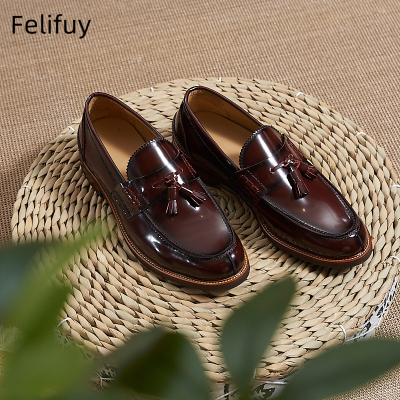 New Brown Men Flat Loafers Cow - Men'S Formal Party Wear Shoes 评论和价格