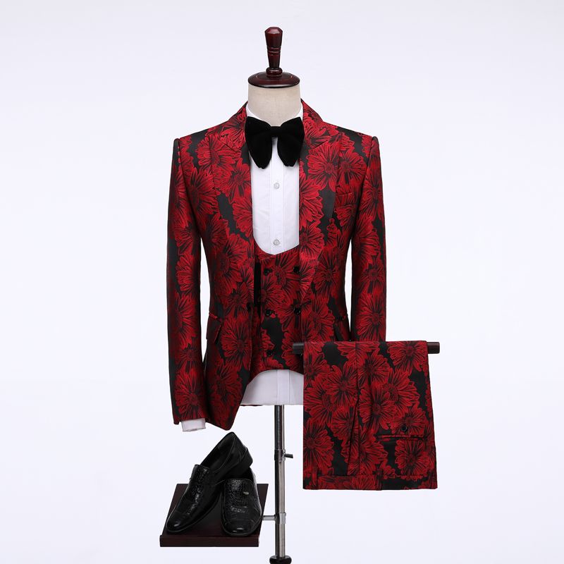 2026 Floral Men's Suits Groom  - Men Formal Wear Jacket 评论和价格