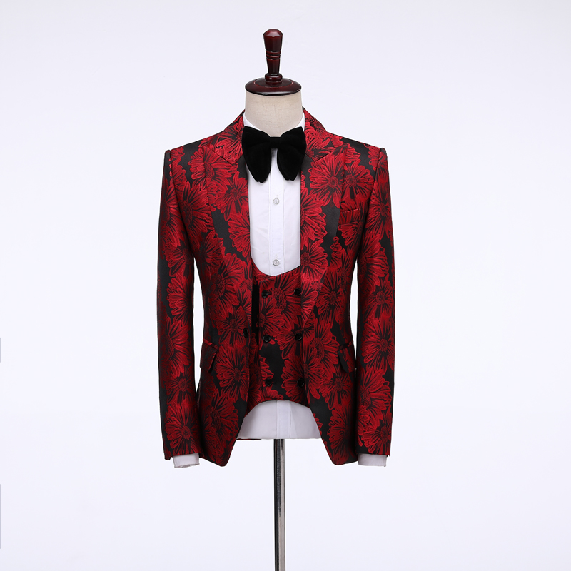 2026 Floral Men's Suits Groom  - Men Formal Wear Jacket 评论和价格