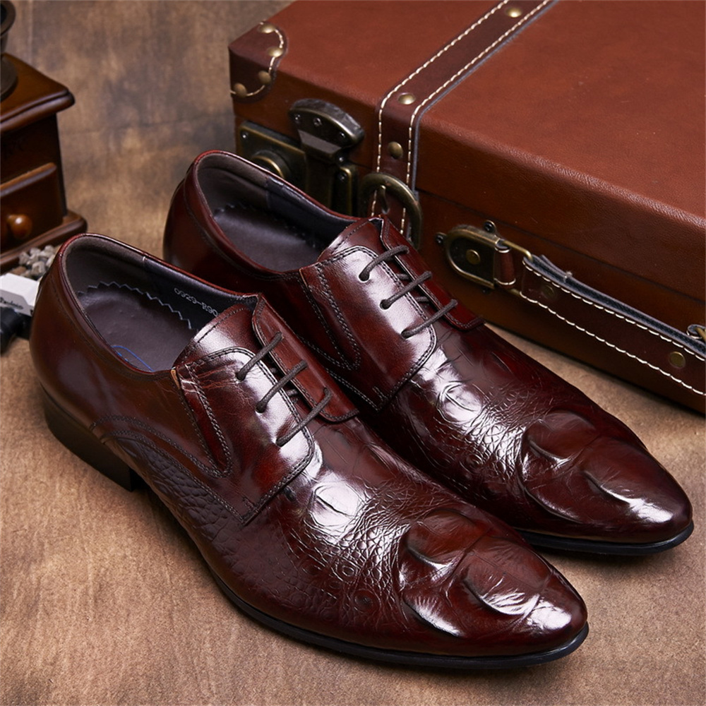 Cowhide Embossed Crocodile Pat - Men'S Formal Style 评论和价格