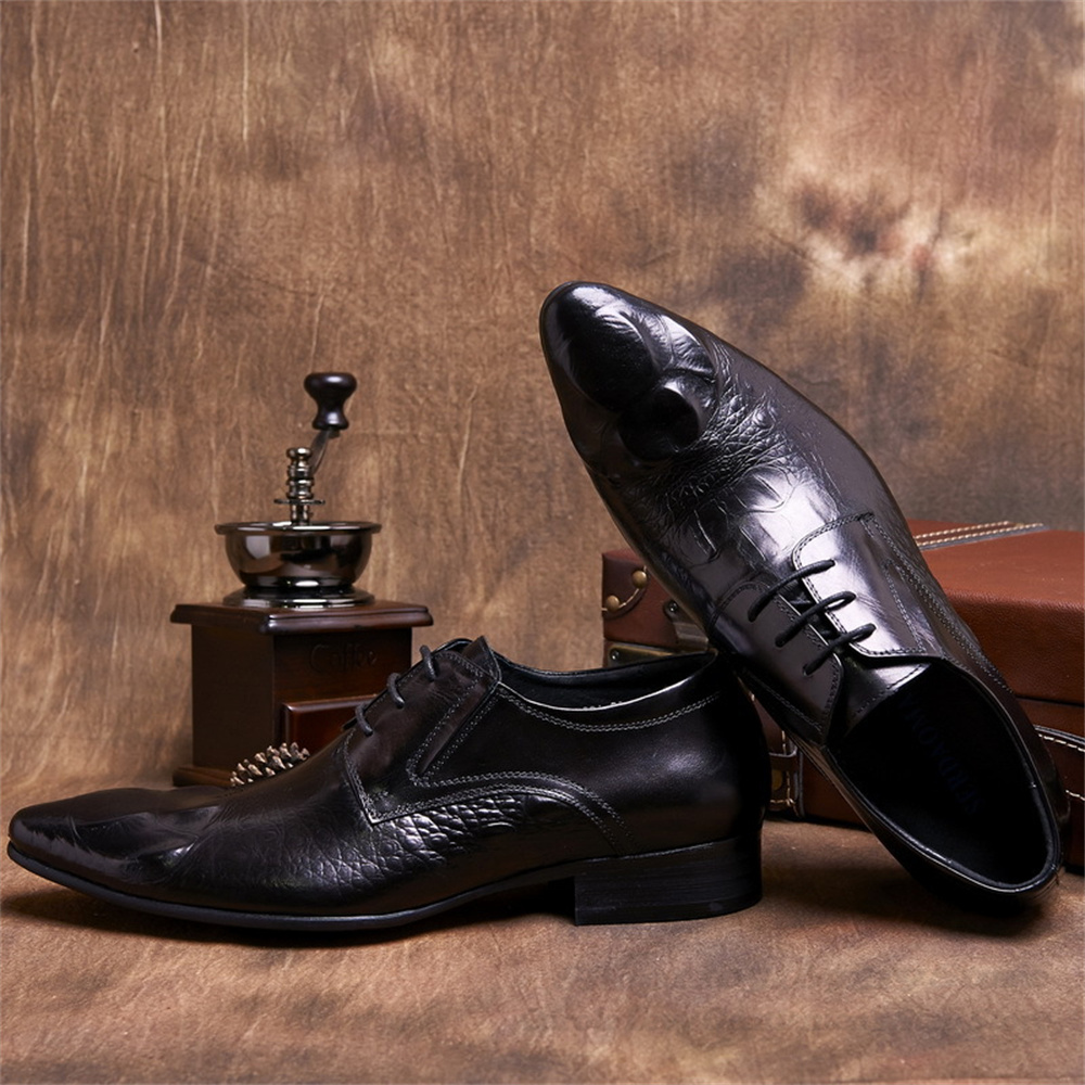Cowhide Embossed Crocodile Pat - Men'S Formal Style 评论和价格