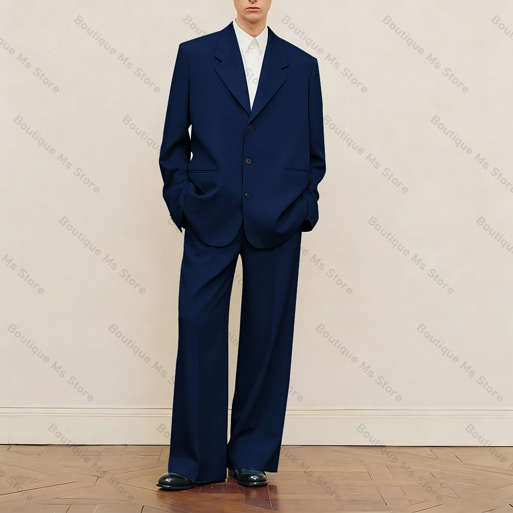 Men's Black Oversized Suit Set - Men Formal Wear Jacket 评论和价格