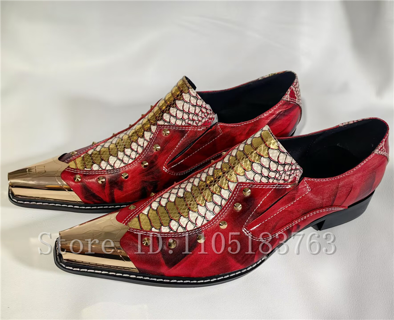 Baroque Style Red Snake Print  - Men'S Formal Style 评论和价格