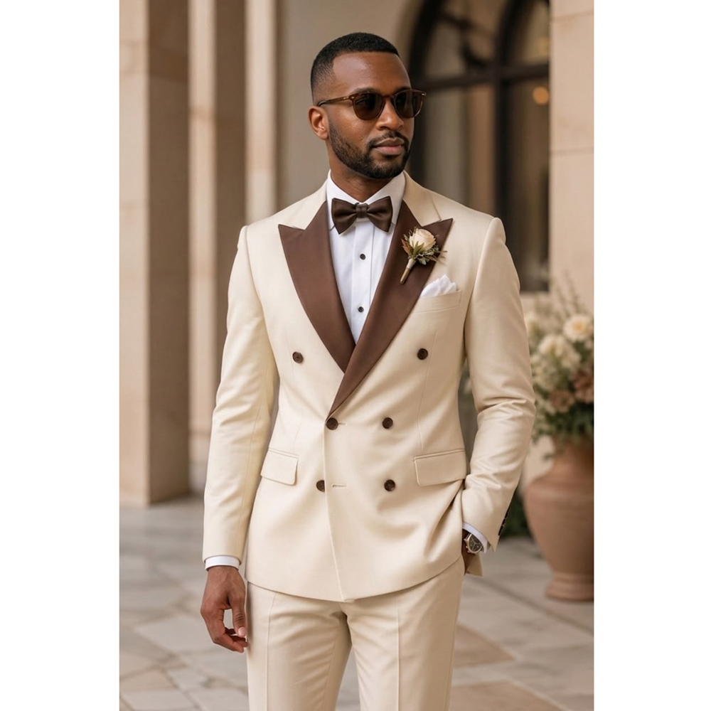 Men Double Breasted Tuxedo Sui - Men Formal Wear Fashion 评论和价格